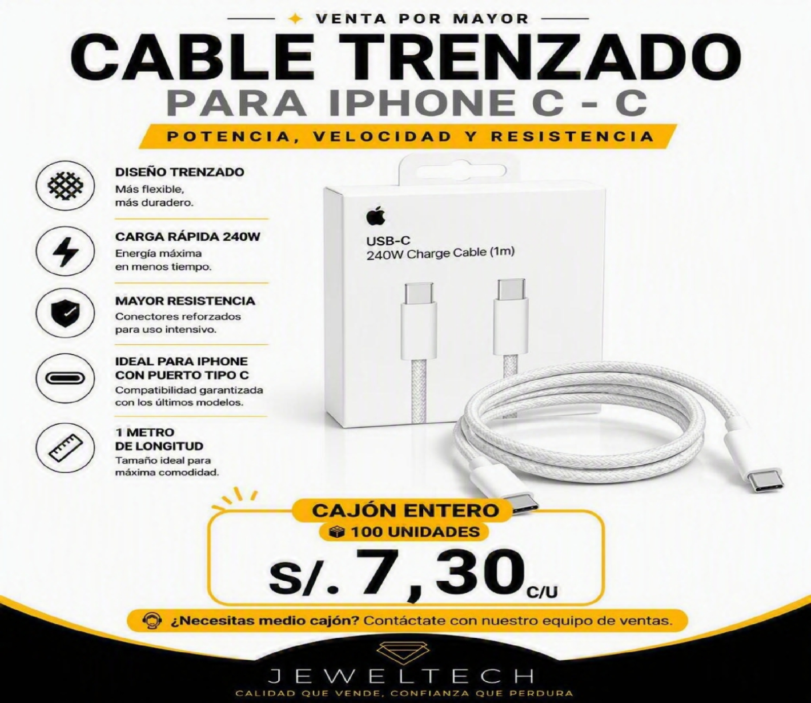 CABLE TRENZADO PARA IPHONE C - C CABLE TRENZADO PARA IPHONE C - C1
