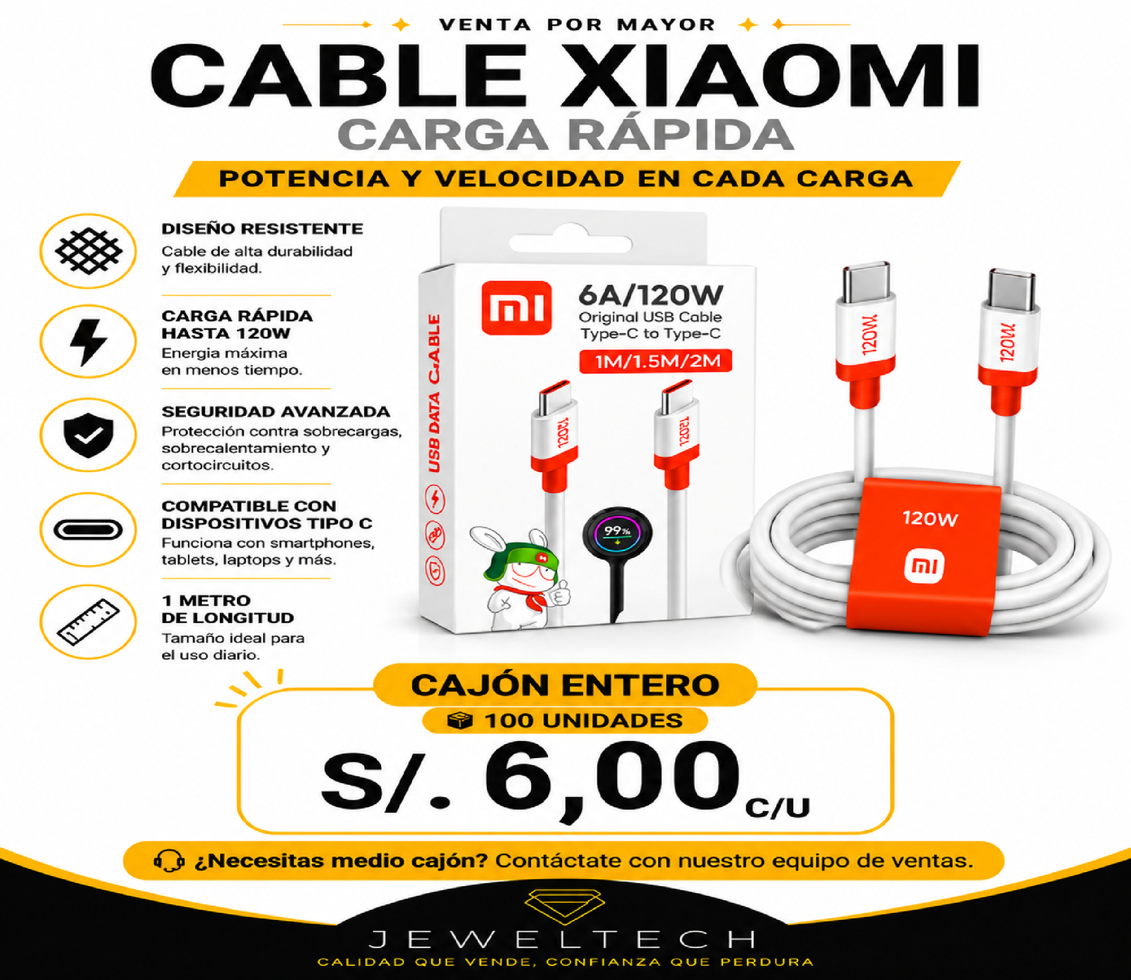 CABLE XIAOMI CARGA RÁPIDA CABLE XIAOMI CARGA RÁPIDA1